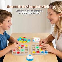Juguete educativo de emparejamiento de formas geométricas de plástico, juguete de educación temprana para niños de 3+ años de jardín de infancia, reconocimiento de formas y colores, ayuda de aprendizaje interactivo para el aula - Multicolor - Ver 3