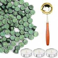 Bộ khuôn đóng dấu sáp gồm hạt sáp, thìa và nến, trang trí theo phong cách cổ điển, phù hợp cho thiệp mời cưới, phong bì, thư từ, đồ thủ công tự làm, bao bì quà tặng. - Bộ TZ1166 - Xem 4