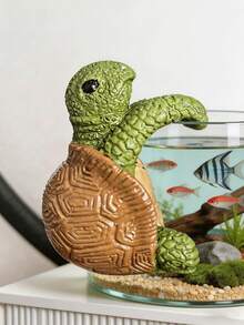 Decoração de Tartaruga Rastejante, Escultura Fofa de Tartaruga para Aquário, Decoração de Paisagem para Tanque de Peixes, Adequada para Casa, Escritório, Aquário, Decoração de Mundo Subaquático para Tanque de Peixes, Adequada para Paisagismo de Aquário, Tanques de Água Doce e Salgada, Acessórios de Decoração para Aquário de Mesa - A - Visão 1