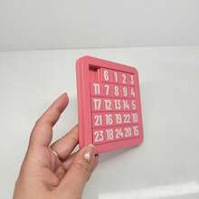 1pc 3D Printed 5*5 Digital Puzzle Ornament, Magic Cube, Indoor/Outdoor Party Game Adults, Family Table Game, Stress-Relief Puzzle, Durable Plastic, Enhances Logical Thinking And Problem-Solving Skills, Various Holidays - Màu đỏ chuyển sắc - Xem 7