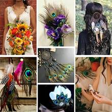 12pc Peacock Feather  In Bulk 10-12 Inch 2-30cm For  Vae  He Party Chritma Day Decoran Peacock Feather - Green - View 6