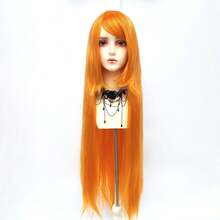 100cm Long Straight Wig With Bangs Ombre Colored Synthetic Wigs For Women, Heat Resistant Anime Cosplay Wigs For Halloween, Christmas - Nhiều màu - Xem 26