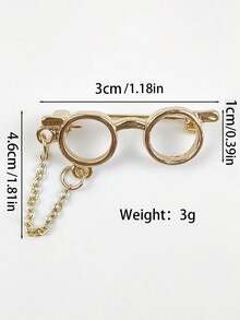 Broche de gafas de dibujos animados lindo para mujeres, alfiler de cuello versátil y personalizado, hebilla antideslizante y elegante para trajes - Dorado - Ver 6
