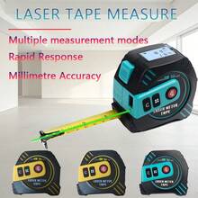 2-In-1 Laser Distance Meter - 16ft Tape Measure, 131FT/262FT Laser Distance, USB Charging, LCD Display Pythagoras, Area, Volume, Ft/Ft+In/In/M Unit Switch Digital Rangefinder, Suitable For Home Decoration And Building Surveying - Red Light - View 2