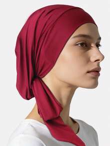 1pc Women's Elastic Ribbon Headscarf Hat, Head Wrap, Muslim Underscarf, Hair Protection Cap Suitable For Daily Use - Multicolor - View 11