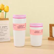 New Sliding Lid Insulated Coffee Cup, Stainless Steel Vacuum Bottle, Macaron Color Travel Mug, 12oz/20oz Sports Water Bottle - Multicolor - View 7