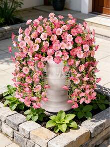 1/2/4pcs Artificial Eucalyptus Silk Flower Vine, UV-Resistant Greenery For Outdoor Hanging, Suitable For Anniversary, Graduation, Wedding, Party, Home, Office, Porch, Garden, Wall Decor In Spring & Summer - Pink - View 4