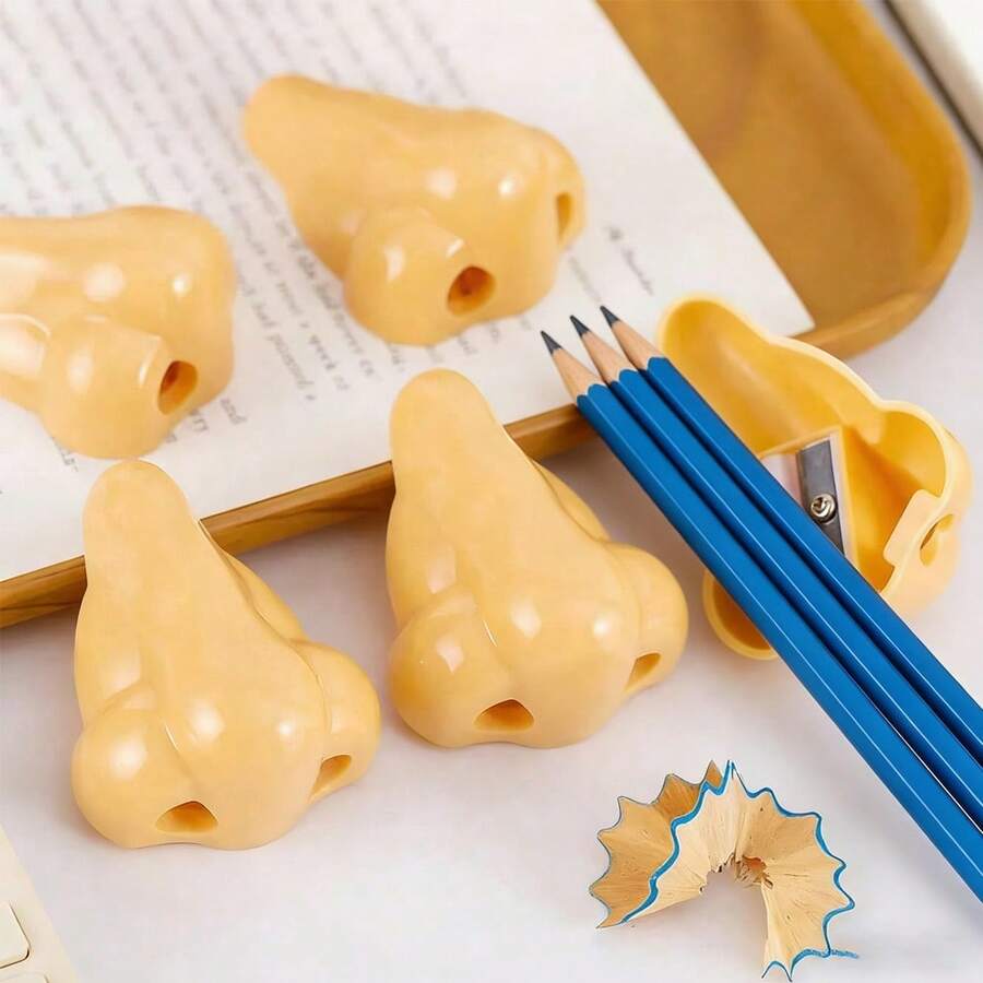 1/3/6pcs Unique Nose-Shaped Figurines - Challenge The Conventional, Cute And Eye-Catching; Inject A Touch Of Lighthearted Humor Into A Tense Study Or Work Environment, Suitable For Office Desk Display - Rautan pensil berbentuk hidung - View 1