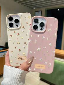 3 件套花卉印花手机壳，兼容 和 Galaxy，采用甜美、浪漫、可爱的粉色、白色、玫瑰红配色设计，特别适合年轻女性。 - 彩色 - 查看 7