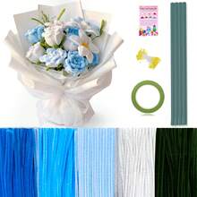 472 Pipe Cleaners Flowers Set, Mixed Colors Chenille Stems Bulk With Floral Wires, Gardening Tape, Stamen,Tutorial Card For DIY Flower Making Kit, Gift Idea For Mother's Day(Pink, Green, Yellow) - Multicolor - View 16