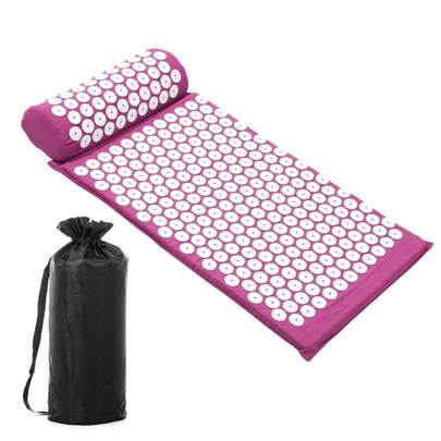 Bộ ba thảm massage châm cứu và cứu ngải màu tím, thảm massage bấm huyệt yoga, thích hợp sử dụng tại nhà, cắm trại, du lịch, bộ thảm châm cứu, thảm massage châm cứu, bộ thảm châm cứu xốp sen.