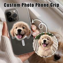 Adjustable Dog Design Customized Photo Phone Stand, Pet Portrait Family Photo Character Phone Stand, Personalized Stand With Photo, Custom Pet Photo, Family, Friend Photo, Best Gift For Family, Friends And Loved Ones, Phone Stand | Couple Photo Stand Mother's Day Gift Anniversary - Multicolor - View 1