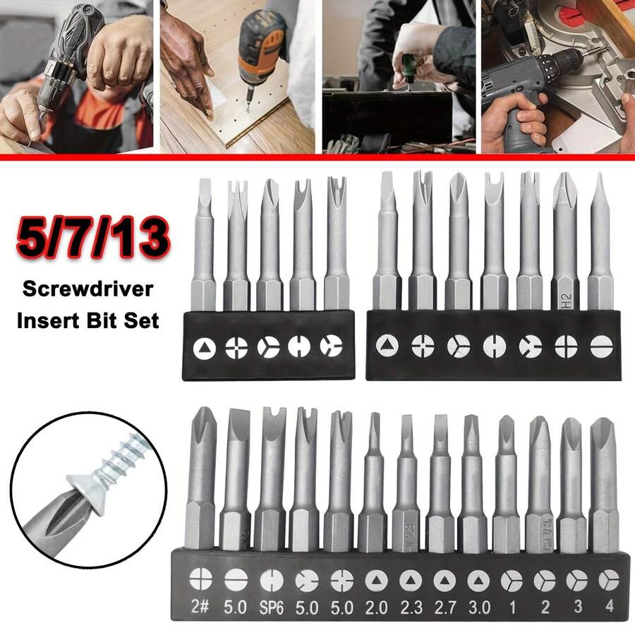 5pcs Special Shaped Bits Set UY Y-Shaped Triangle Inner New Three Point Appliance Socket Screwdriver Bit For Versatile Use And Precise Results 50mm Length 1/4" Hex Shank - 5 Pcs Set - View 1