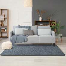 Modern 2x6 Runner Rugs for Bedroom Living Room Memory Foam Low-Pile Hallway Carpet Runner Rug for Entryway Kitchen Throw Small Rug for Bedside Dorm Room Decor Dark Blue and White - Camino de mesa de 2 x 6 - Ver 4