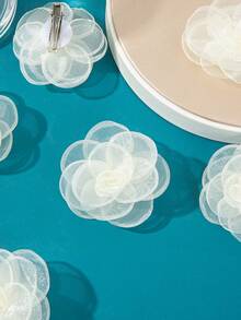 6 chiếc kẹp tóc hình hoa hồng dễ thương, thích hợp dùng hàng ngày và đi nghỉ mát. - Màu be - Xem 4