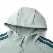 Áo khoác có mũ thể thao thường ngày unisex Adidas 2026 mới - Màu xanh Bạc hà - Xem 4