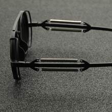 Unisex Steampunk Fashion Glasses With Vintage Metal Spring Decoration, Round Large Frame Women's Glasses, Men's Cool Black Hip-Hop Party Glasses - Khung đen, màng đỏ - Xem 7