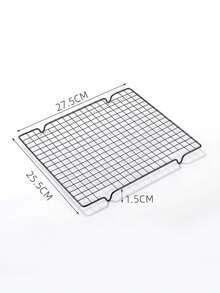 1pc Black Metal Cooling Rack, Non-Slip Baking Cooling Grid With Feet, Suitable For Cakes, Cookies, Breads, Home Kitchen Baking Tool - Black - View 9