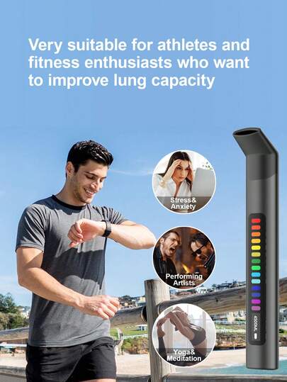 1 Peça Treinador de Respiração Portátil, Equipamento de Fitness de Linha de Capacidade Vital e Músculo Central, Opção de Várias Cores, Presente, Doméstico, Com Cabo de Dados USB, Presente Preferido.