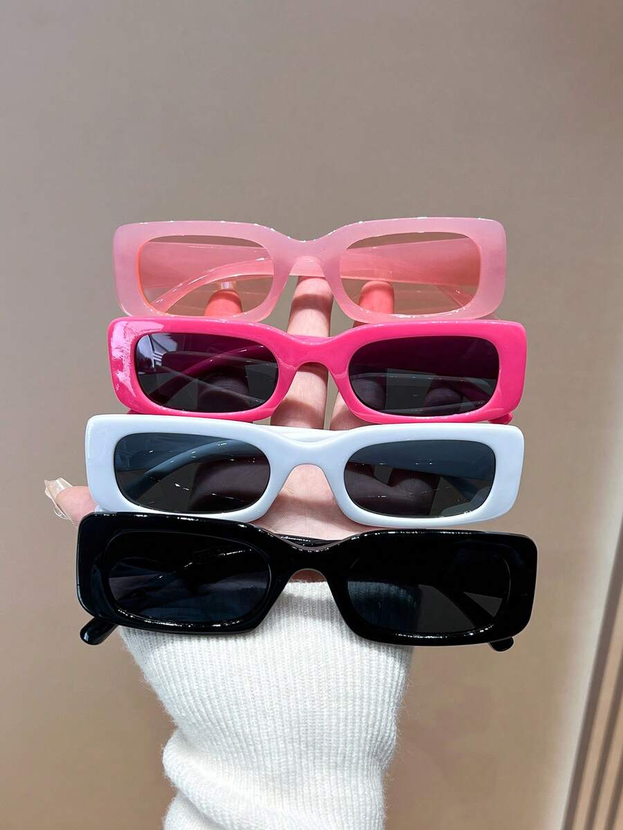3pcs Y2K Style Square Frame Casual Eyeglasses - Multicolor - View 1