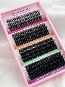Hinarin 308 piezas Conjunto de pestañas postizas en racimo - 0.07mm, longitud mixta de 10-16mm, rizado CC/D/DD, estilo natural y esponjoso, pestañas dramáticas, reutilizables, adecuadas para principiantes en racimos de pestañas, racimos de pestañas, pestañas individuales, pestañas, pestañas postizas - C - Ver 7