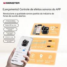 Monster Q11 True Wireless Earbuds, Semi-In-Ear Design, Bluetooth 5.4, 30H Playtime, HD Sound, Low Latency for Music & Gaming – Black - 查看 6