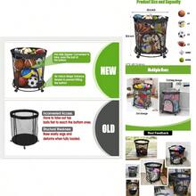 48-Gallon Rolling Mesh Storage Container With Wheels & Side Zippers, Heavy-Duty Organizer For Sports Balls & Clothing, Garage, Playroom & Home - Default - View 8