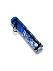 Tapete de yoga EVA 1m x 50cm x 5mm Estampado para Yoga, Pilates, Fitness, Alongamento e Academia - Azul - Visão 6