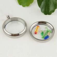 2 Pcs Stainless Steel Floating Locket Pendants With Crystal Double Sided Frame Memory Locket Charm, Glass Container, And 450mm Necklace For Jewelry Making - FINGERINSPIRE - Crystal & Stainless Steel - For Jewelry Making - Perfect Gift For Crafting Enthusiasts & DIY Lovers - Silver - View 3
