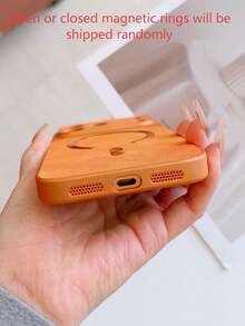Funda de teléfono con textura de mezclilla magnética compatible con iPhone 17, diseño minimalista compatible con iPhone 11, 14 Pro Max - Naranja - Ver 5