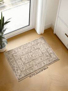 米色复古波西米亚风地毯，适用于厨房、餐厅、卧室、客厅、室内/室外、办公室、大厅、走廊、书房和游戏室，节日装饰地毯，带防滑底背衬。 - 米色 - 查看 12