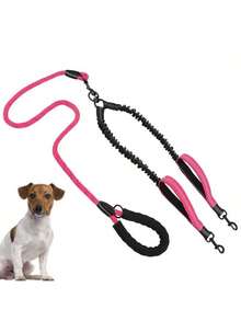1pc Dual-Ended Elastic Dog Leash With 2 Extra Handles, 360° -Free Swivel, Shock Absorbing Dual Dog Leash To Prevent Dogs From Running Wild, Escaping Or Colliding - Multicolor - View 7