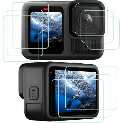 Bộ 9 miếng dán màn hình cường lực bảo vệ camera, phù hợp với Hero 13 | Độ cứng 9H, HD, trong suốt, chống trầy xước, chống bám vân tay, không bọt khí