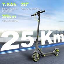 SEEMAR S3 Scooter Electrico Plegable Para Adultos LCD, 25 KM/H, 500W, 8.5 Pulgadas, Con Luz LED, Control De Aplicación, 3 Velocidad De Ajustable, Batería 36 V 7.8AH , Patin Eléctrico - Verde - Ver 2