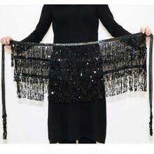 Bộ trang phục múa bụng đính sequin tua rua điều chỉnh eo, bao gồm váy sequin và khăn quấn hông. Thích hợp cho các lễ hội, tiệc tùng, câu lạc bộ đêm, bãi biển, trang phục độc đáo, phong cách Bohemian, phong cách cổ điển, lấy cảm hứng từ sari. - Nhiều màu - Xem 20