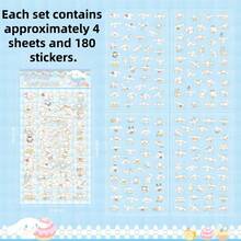 SANRIO 4Sheets Cute Pet Cartoon Account Material Waterproof Stickers For Bicycle Hand Account Pencil Case Decals - Multicolor - View 8