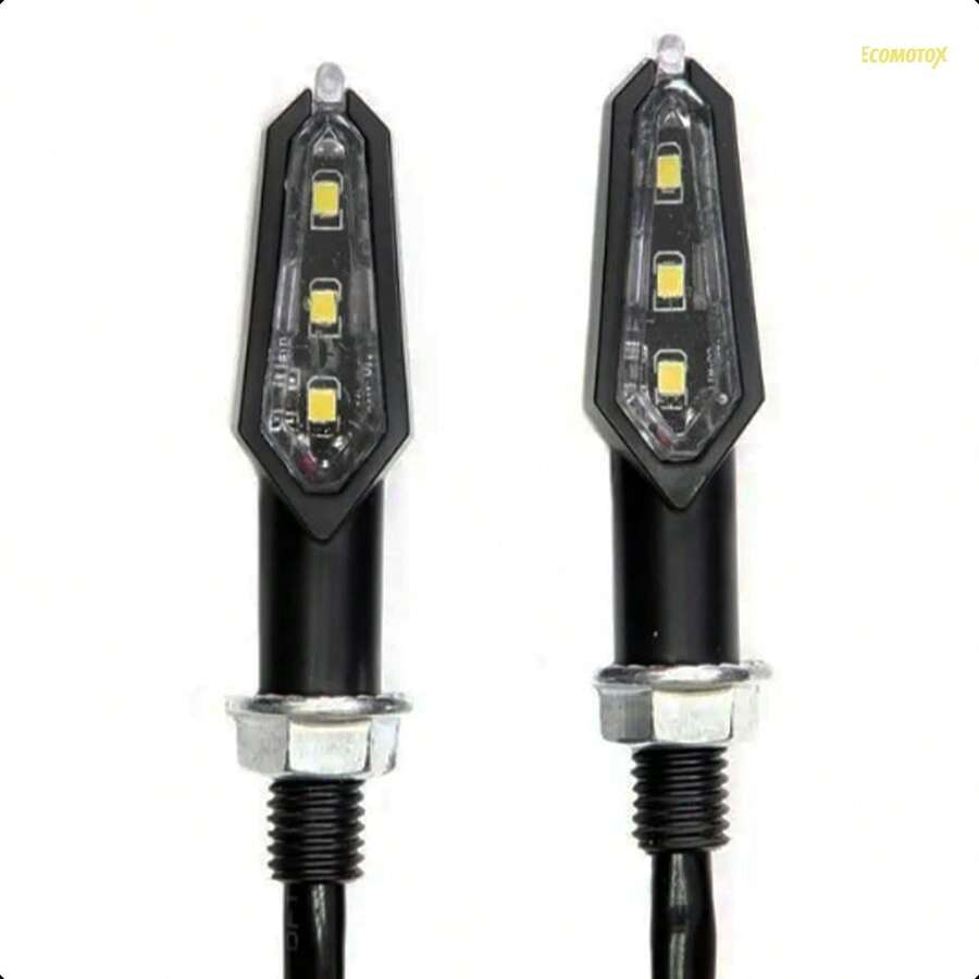 Direccional LED Moto Amarillo ZXD-01 Universal Alta Visibilidad - Negro - Ver 1