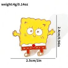 SpongeBob SquarePants Bộ 1/4 ghim cài áo hình nhân vật hoạt hình kinh điển SquarePants, ghim cài áo Sandy Cheeks độc đáo, huy hiệu kim loại tráng men, phụ kiện ba lô, quần áo, quà tặng. - Một kích thước - Xem 1