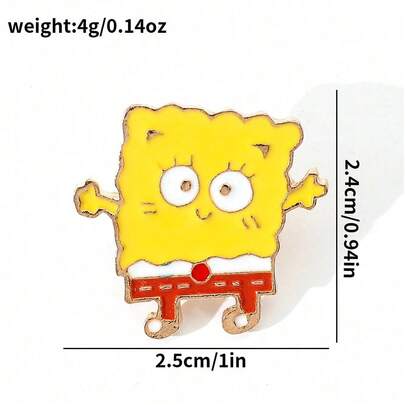 SpongeBob SquarePants Bộ 1/4 ghim cài áo hình nhân vật hoạt hình kinh điển SquarePants, ghim cài áo Sandy Cheeks độc đáo, huy hiệu kim loại tráng men, phụ kiện ba lô, quần áo, quà tặng.