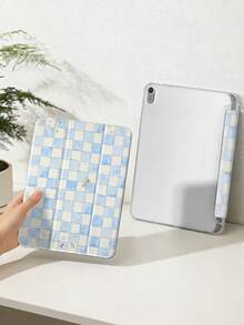 1 件装蓝白格子花卉图案平板电脑保护套，兼容 iPad Mini 4/Mini 5/Mini 6/Mini 7/Air/Air 2/9.7/10.2/10.5/Air 4/Air 5/10.9/Pro 11 英寸/第十代/Air 11 英寸 (M2)-2024/Pro 11 英寸 (M4)-2024/Air 11 英寸 (M3) 2025/(A16) 11 英寸第十一代 2025/Air 8 (M4)2026 (11 英寸) 型号，以及 Galaxy Tab A8 10.5 英寸 2022 型号。包含笔槽、三折支架、TPU 软边保护、磁吸式睡眠/唤醒功能，简约/创意/趣味/个性化设计。 - 彩色 - 查看 5