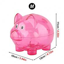 1 chiếc ống tiết kiệm bằng nhựa trong suốt hình hoạt hình màu xanh dương/xanh lá cây/hồng/cam, hũ tiết kiệm sáng tạo, quà tặng cho trẻ mẫu giáo, quà sinh nhật, quà tựu trường, hộp đựng tiền xu cho bé trai và bé gái - Nhiều màu - Xem 17