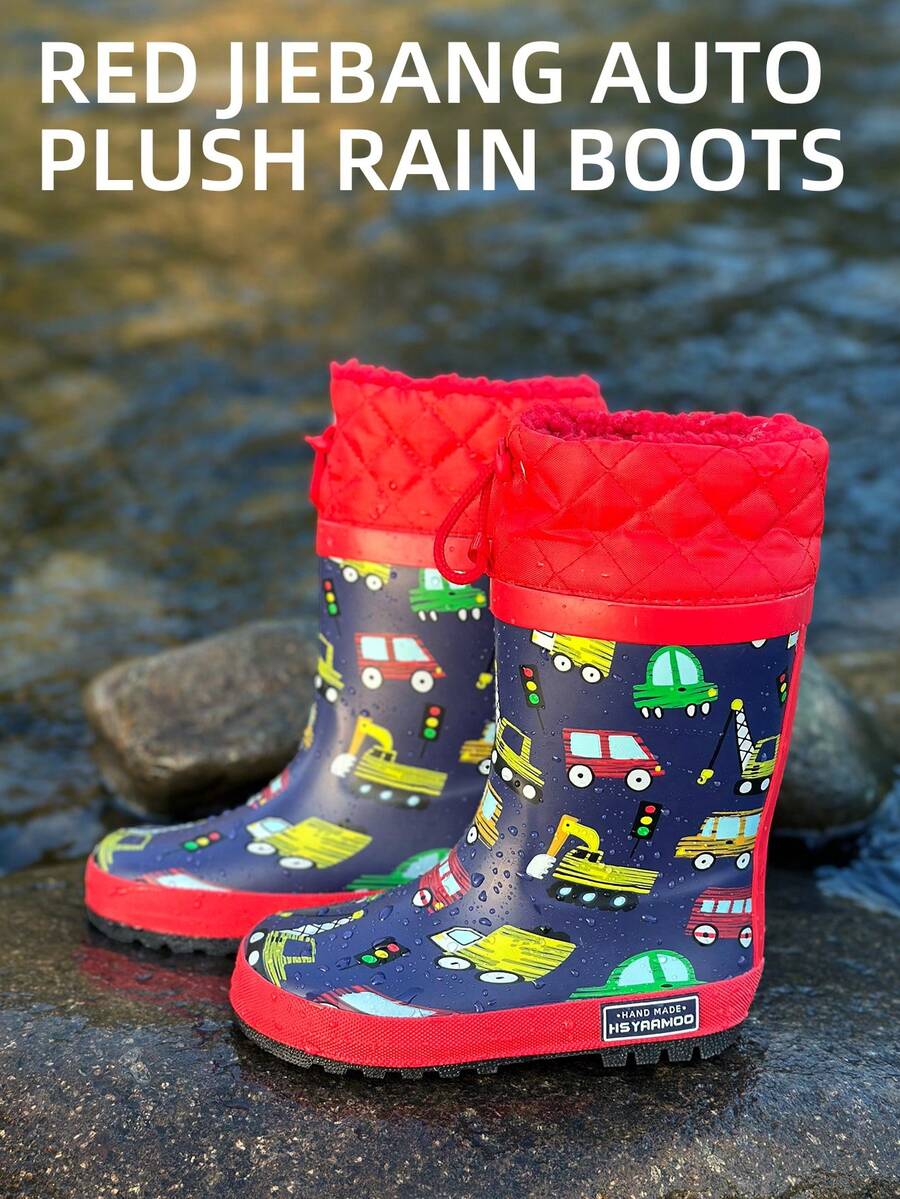Kids Snow Rain Boots, Fleece Lined, Waterproof, Non-Slip, Winter Toddler Boots