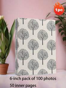 1pc 6 Inch 100-Pocket Linen Fabric Photo Album, Hardcover With Front Display Window, Insert Type Picture Book, Solid Color Multi-Style, For Family Wedding Baby Travel Photos, Memory Storage Album, Ideal For Anniversary Valentine's Day Birthday Gifts - one-size - View 17
