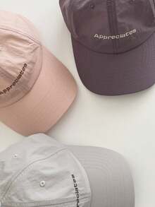 1 Simple Letter Quick Drying Soft Top Baseball Cap, Lightweight And Breathable Sunscreen Baseball Cap, Suitable For Couples' Daily Versatile Sun Hat,Holiday,Festival - Multicolor - View 1