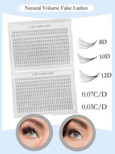 660 chiếc/hộp, 8D/10D/12D, độ cong C/D, số lượng lớn, đế nhọn, độ dày 0.05mm/0.07mm, 8-15mm/hỗn hợp, lông mi giả dạng chùm mảnh, thân nhọn, tạo vẻ tự nhiên, mềm mại, siêu nhẹ, thích hợp cho cuộc sống hàng ngày, tiệc tùng và lễ hội âm nhạc.