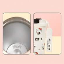 Miniso 三丽鸥 Hello Kitty 系列 304 不锈钢咖啡旅行保温杯 520 毫升 17.59 盎司，黑白 KT / 阅读 KT 双款式可选，便携式挂绳两用防漏保温咖啡杯（1 个） - 彩色 - 查看 9