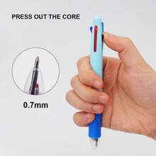 创意可伸缩四合一多色可擦凝胶笔圆珠笔套装，含0.5mm 4色可替换笔芯，轻松擦除错误，适用于办公、学校、绘画、书写等文具用途（2支笔+12支笔芯） - 多色 - 查看 6