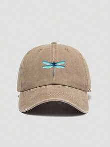 1pc Unisex Soft Top Baseball Cap With Dragonfly Print, Versatile Casual Sun Hat Suitable For Daily Wear In All Seasons - A - View 5