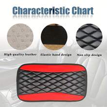 FCV 1 pieza Funda universal para reposabrazos de consola central de coche para las 4 estaciones, protector de reposabrazos de coche de piel sintética con bordado antideslizante, accesorios de coche - Diamante - Ver 5