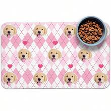 Personalized Custom Name Pet Feeding Mat, Waterproof Oil-Proof Anti-Slip Pad, Residue & Water Proof Floor Protection, Wear Resistant Durable Pet Bowl Mat For Dogs Cats, Home Pet Supplies - Multicolor - View 1